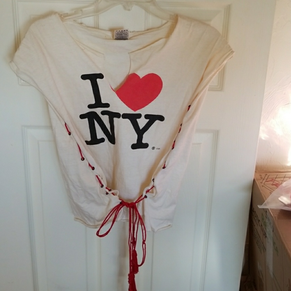 Vintage Custom Cropped I❤NY Tee